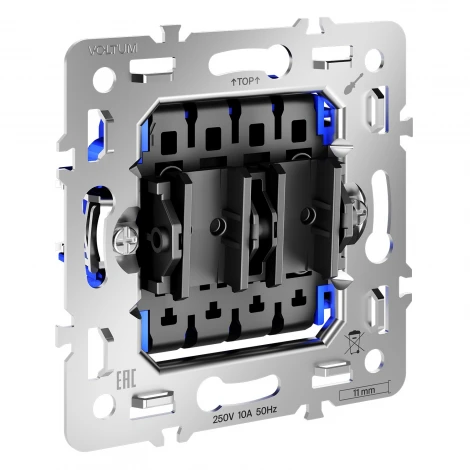 Механизм перекрестного переключателя двухклавишного 10А Voltum S70 VLS0205M