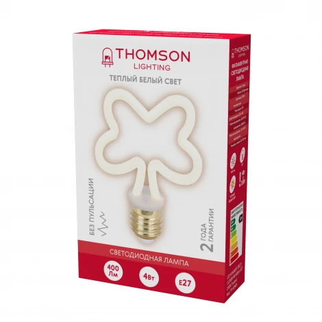 Лампочка светодиодная филаментная белая трубка E27 4W Thomson Deco Clover TH-B2404