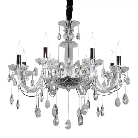 Подвесная люстра Omnilux Valledoria OML-70203-08 (220V, подвески, на цепи, подсвечник, свеча)