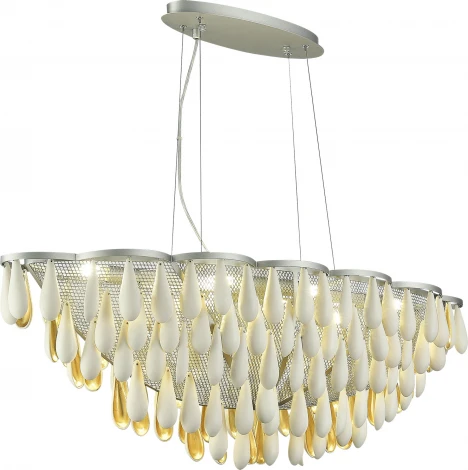 Подвесная люстра ST Luce Faenza SL1517.103.08 Серебристый/Белый, Золотистый E14 8*40W (220V, на тросе)