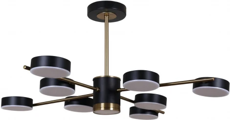 Потолочная люстра светодиодная на штанге с регулировкой цветовой температуры Reluce 06369-0.3-08 COP+BK (220V)