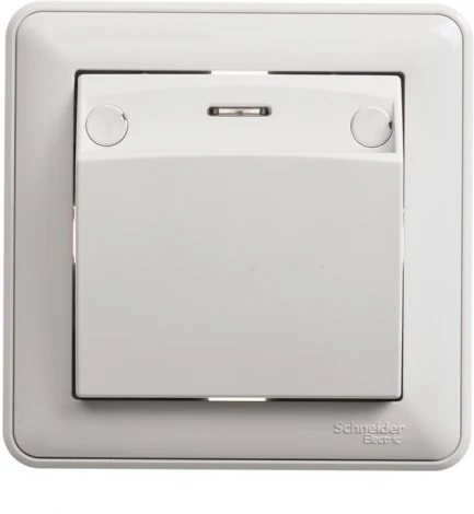 Карточный выключатель одноклавишный с подсветкой встраиваемый (белый) Systeme Electric W59 VS616-051-18