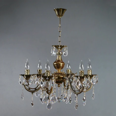 Подвесная люстра Ambiente by Brizzi Aria 8818/6 PB New Leaf (220V, на цепи, свеча)