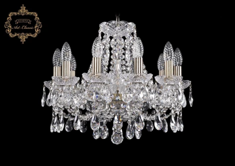Подвесная люстра Art Classic 11.21 11.21.10.165.Br.Sp (220V, хрусталь, на цепи, подсвечник, свеча)