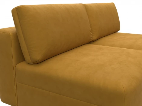 Диван прямой модульный Лига-060 НПБ (ЛДСП,Брус,Фанера/Пластик/Велюр/Желтый) Лига Диванов 129469