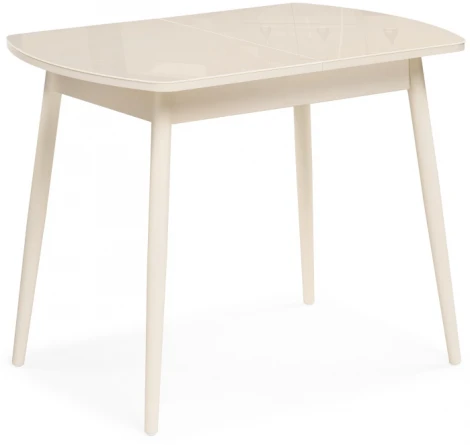 Стеклянный стол Woodville Калверт кремовый 551084