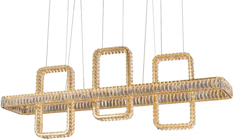 Подвесной светильник большой Newport 8230 8233+1/S gold NEW (LED, хрусталь, на тросе)