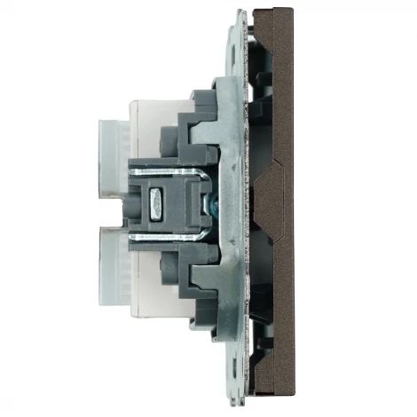 Розетка Ethernet RJ-45 двойная (антрацит, soft touch) Stekker Эмили 49926