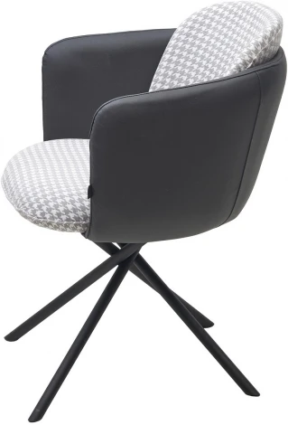 Стул M-City ЛИЛУ ДАНС 180 град. поворотный, УЮТ ГРЕЙ КЛЫК / ORAKUL 998 Темно-серый / Черный каркас,