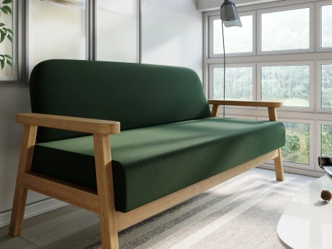 Диван Arsko прямой Флори М береза велюр зеленый