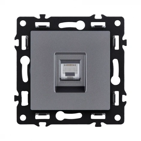 Розетка Ethernet RJ45 серый Kollinger Asthetik AS-017GY
