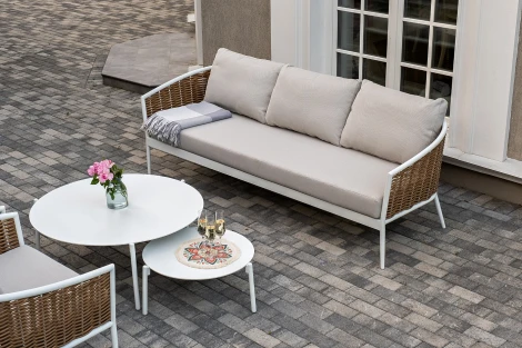 "Тоскана" лаунж-зона из искусственного ротанга, цвет соломенный 4SIS арт.УТ-00007468