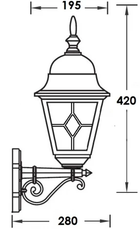 Настенный фонарь уличный IP44 Oasis Light QUADRO lead GLASS 79901MlgW/02 Bl (220V, фонарь)