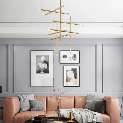 Люстра на штанге Traverse H90 Gold ImperiumLoft Traverse01 (141096-26) (220V)