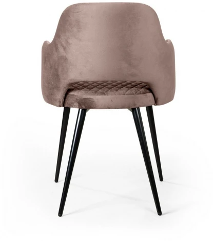 Стул William с подлокотниками ромб, бархат пепельно-бежевый 25/ черный конус Top Concept custom 74738