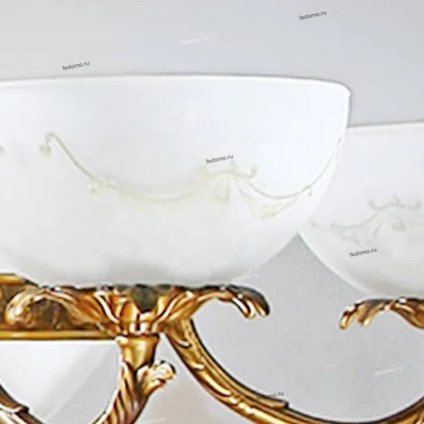 Люстра подвесная Ambiente by Brizzi Merida, 12 ламп, бронза с белым