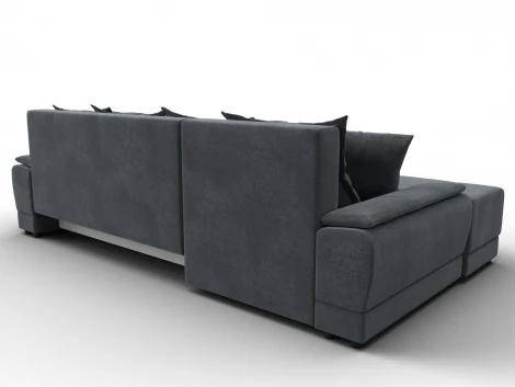 Диван угловой Лига-119 угол левый (ДСП,Брус,Фанера,ЛДС,Велюр/Светло-серый) Лига Диванов 137099L