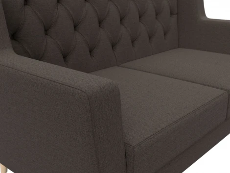 Диван кухонный прямой Брайтон 2 Люкс (Коричневый/Рогожка) Лига Диванов арт.122447