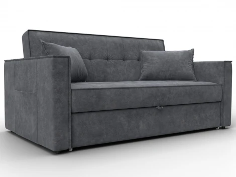 Диван прямой Лига-104 (140) (ЛДСП,Брус,Фанера,Велюр/Темно-серый) Лига Диванов 134864