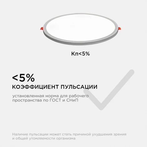 Встраиваемый светильник светодиодный с регулировкой под посадочное отверстие 20Вт 1500лм 4500К круглая, драйвер на корпусе OGM LP-11