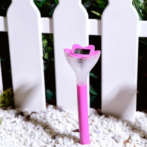 Грунтовый светильник на солнечной батарее Uniel USL-C-420/PT305 PINK CROCUS (LED, цветы, IP44)