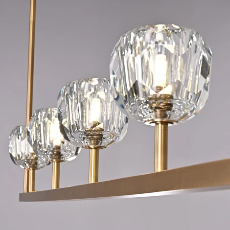 Подвесной светильник Rh Boule De Cristal Linear Chandelier 5 Bronze ImperiumLoft 40,1221 (220V)