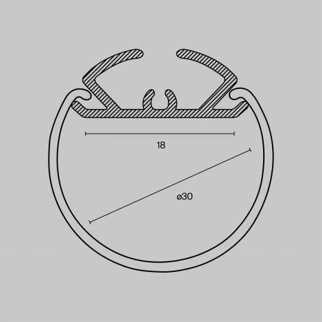 Алюминиевый профиль подвесной Maytoni Led Strip ALM-D30-S-2M