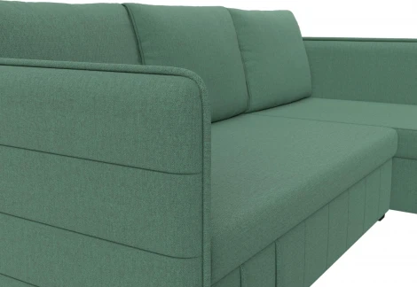 Диван угловой Слим правый угол (Зеленый/Рогожка) Лига Диванов арт.121151