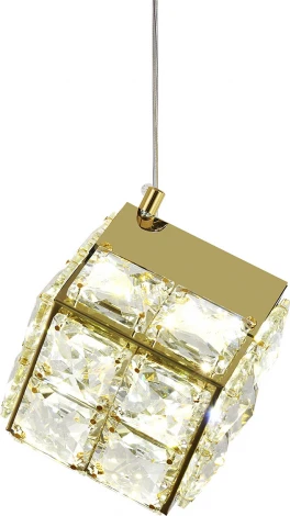 Подвесной светильник (12048/1P Gold) Indigo Radioso V000135L (LED, 220V, на проводе, куб)