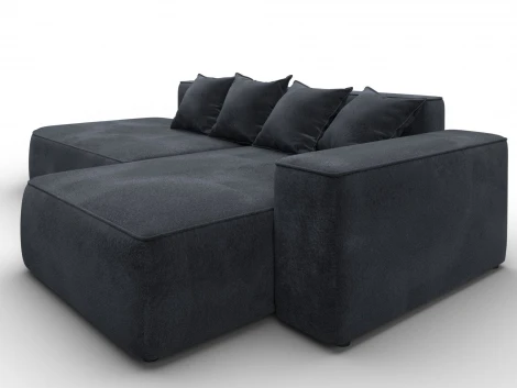 Диван угловой Лига-065 угол правый (ДСП/Пластик/Велюр/Темно-серый) Лига Диванов 129810