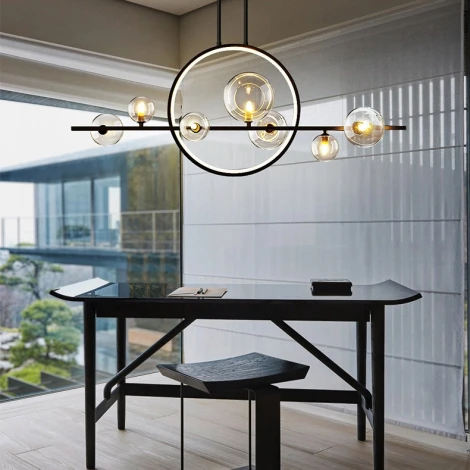 Подвесной светильник Iona L Halo 7 Black By ImperiumLoft Iona-L-Halo01 (220V, на проводе)