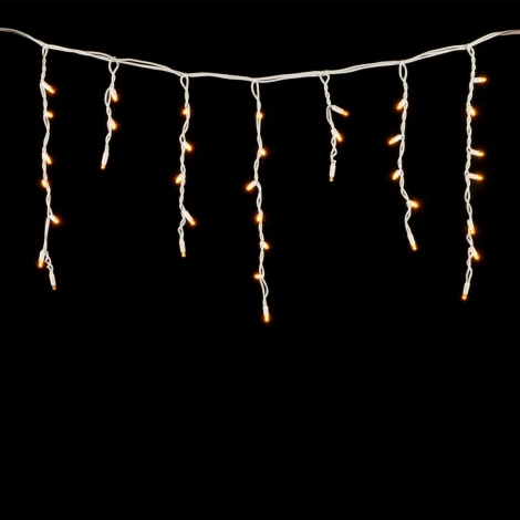 Гирлянда Бахрома 3,1 x 0,5 м Желтая 220В, 120 LED, Провод Белый Каучук, IP65