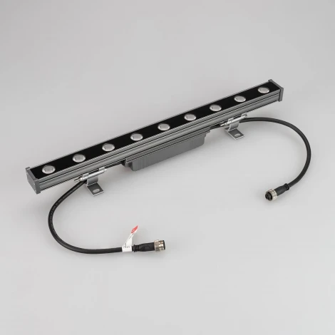 Линейный прожектор LED AR-LINE-500-9W Warm3000 (GR, 15x60 deg, 230V) (Arlight, IP65 Металл, 3 года) 041724