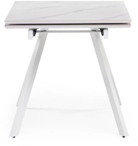 Керамический стол Woodville Габбро 140х80х76 белый мрамор / белый 530829