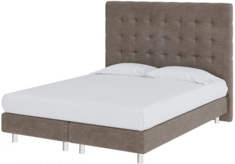 PROxSON Кровать Madrid Boxspring Lift (Ткань: Велюр Лофти Кофейный) 80x200
