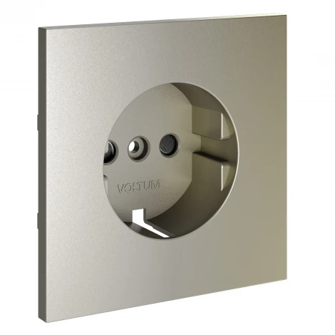 Накладка для розетки с заземлением и защитными шторками Voltum S70 VLS000704 (шелк)