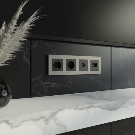 Рамка на 4 поста Slab (дымчатый софт) Werkel W0042917 (a071628)