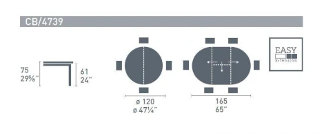 Стол Giove P166 Connubia