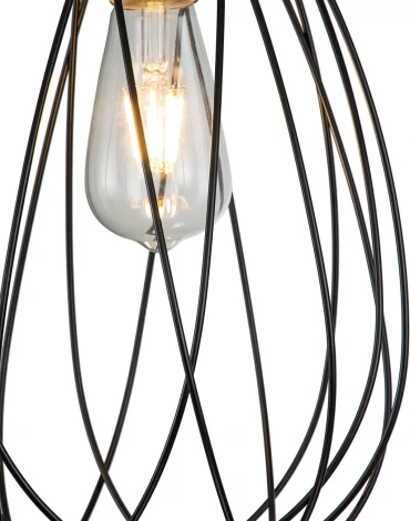 Подвесной светильник Barrie 10180/1S E27*60W Black/Brass (220V, на проводе, клетка)