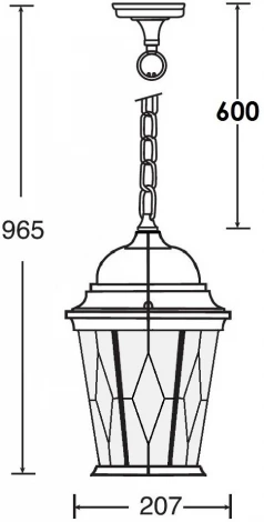 Уличный светильник подвесной Oasis Light ASTORIA 2M 91405M Gw ромб (220V, на цепи, IP44)