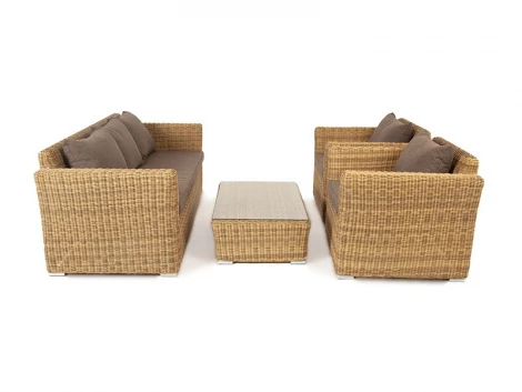 Лаунж-зона из искусственного ротанга, цвет соломенный 4SIS Капучино KS3С2T-4-SET