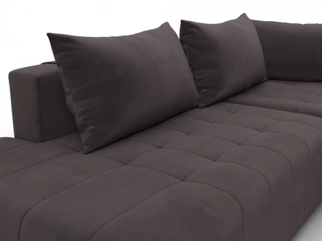 Диван угловой Лига-103 НПБ угол правый (ДСП,Брус,Фанера,Велюр/Коричневый) Лига Диванов 134818