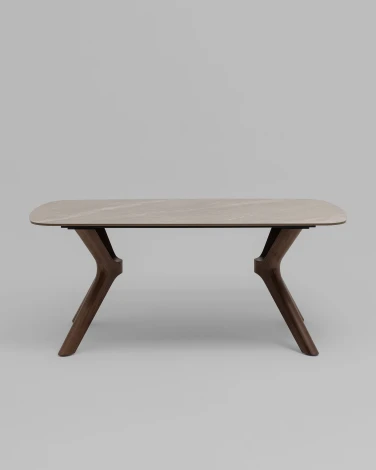 Стол обеденный Weatte 180х100 см керамика мокко мрамор шпон ореха Stool Group УТ000042608
