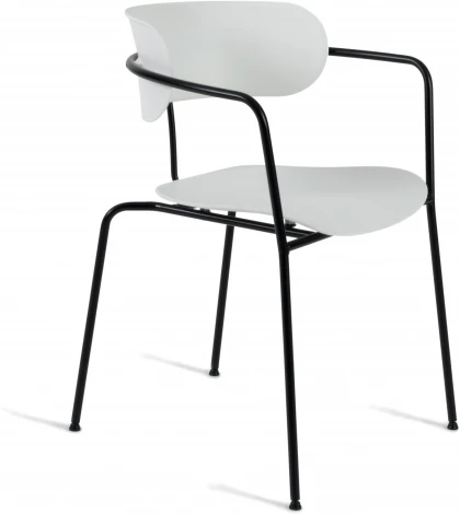 Кресло VAN HALLEN (mod. 2433) пластик/металл, 54,5х53,5х76 см, высота до сиденья 46 белый/черный Tetchair 14296
