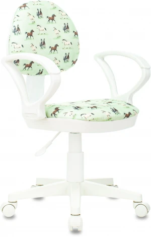 Кресло детское Бюрократ KD-3/WH/ARM зеленый лошади horse-gn крестовина пластик пластик белый