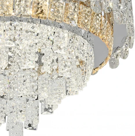 Потолочная люстра Escada Passion 10231/SG LED 72Вт, MP3 Bluetooth, металл/хрусталь, хром (220V, пульт управления, круглые)