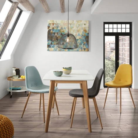 Обеденный стул La Forma (ex Julia Grup) Yaren (Серый/ Металл,Пена,Сталь,Фанера)