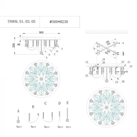 Потолочная люстра Wedo Light Marit 78909.01.03.05