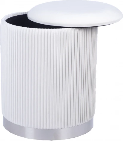 Пуф Шарлотта с ящиком серебро велюр бежевый Stool Group арт.УТ000039501