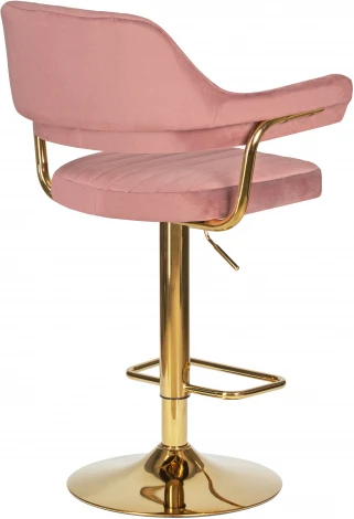 Стул барный DOBRIN CHARLY GOLD (розовый велюр (MJ9-32)) 5019_Golden-LM 5019_Golden-LM, цвет сиденья розовый (MJ9-32), основания золото